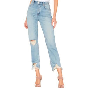 Free People Chewed Up Straight leg distressed ankle jeans Mid Rise women’s 27